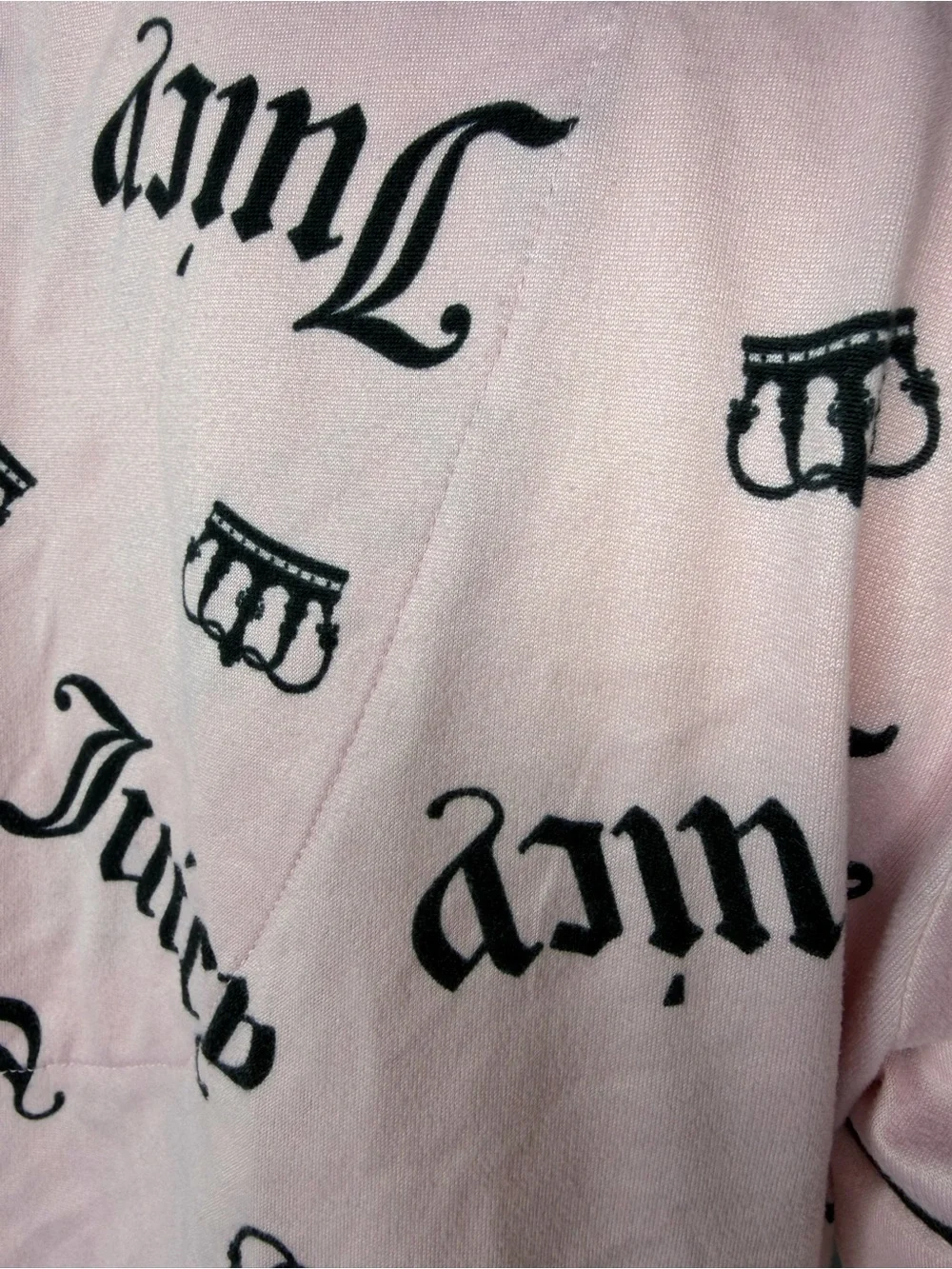 Juicy Couture Pink Logo Short-Sleeve Pajama Set with Black Trim